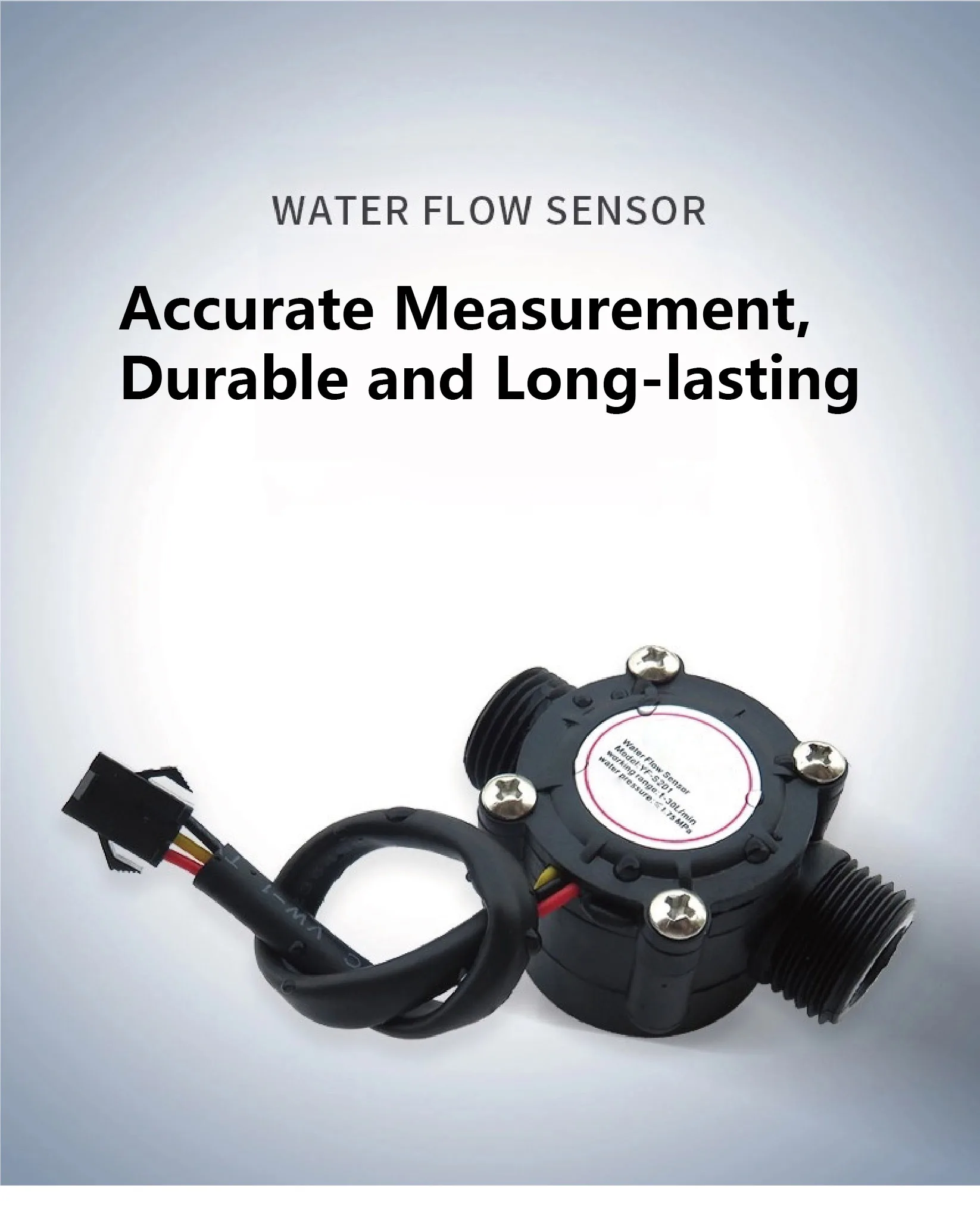 S201 G1/2 Hall Water Flow Sensor DC 5V Liquid Flow Meter for Water Purifier Heat