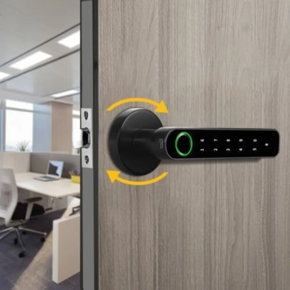 Smart Door Lock Biometric Identification Fingerprint Digital Lock with Handle Control Electronic Keyboard Password Bluetooth