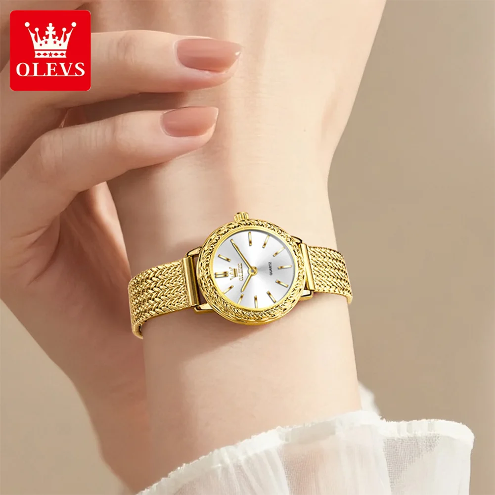 OLEVS 5643 Woman Watch Top Brand Original Thin Case Quartz Watch For Women High Hardness Mirror 30M Waterproof Ladies Wristwatch