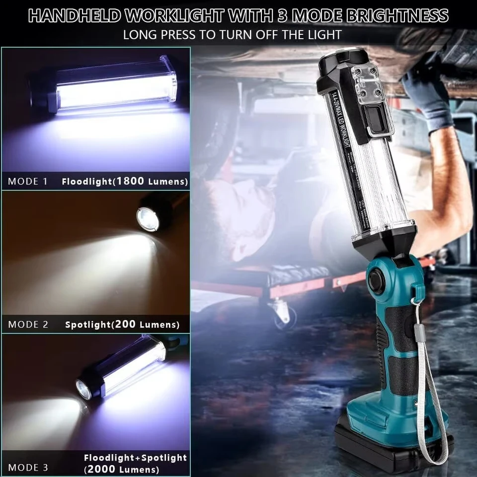 Garosa lampe de travail au lithium-ion 18V LED lampe de travail sans