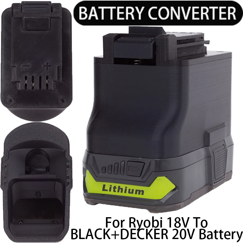 Battery Adapter for BLACK+DECKER 20V Li-Ion Tools Converter to Ryobi ONE+ 18V Li-Ion Battery Adapter Power Tool Accessory