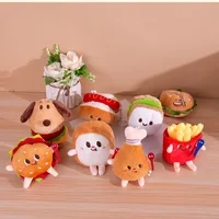 French Fries Cute Bag Pendant Hamburger Plush Doll Keychain Chicken Leg Schoolbag Accessories Cheese Stuffed Toys 1