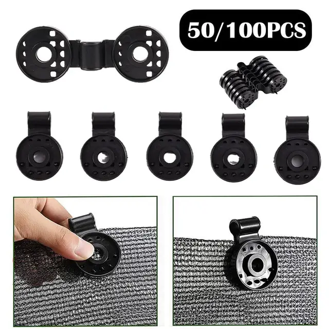 50-100Db Napsütéses Nettó Clip Kerti Szerszámok Üvegházhatású Horog Műanyag Árnyék Kerítés Bilincs Szerelvény Fix Hálószövet O8N9 - Image 6