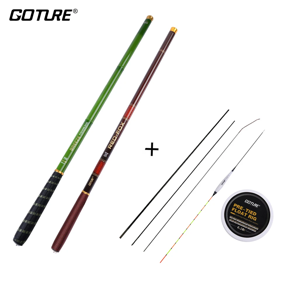 Goture Ultralight Super Hard Rod 7.2m-3.0m Stream Hand Pole Carbon Fiber  Telescopic Carp Fishing Rods With Line and Top Tip