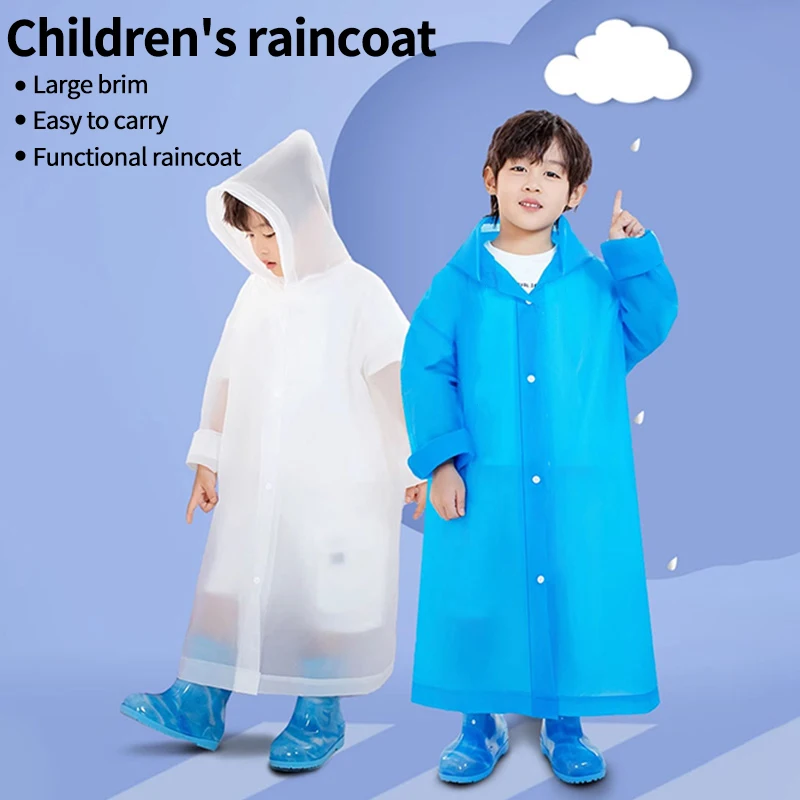 Waterproof Children's Rain Poncho Non-Disposable Travel Rain Gear Coat Boy Girl Outdoor Hiking Coat Child Raincoat Kid Rainwear raincoat poncho