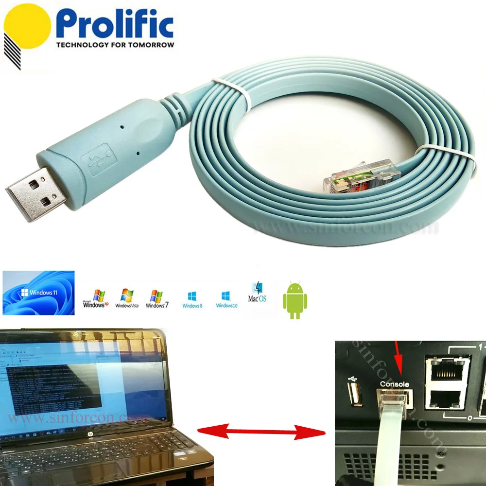 Prolific Pl2303 Usb Rs232 Console Cable For Cisco H3c Hp Arba Huawei