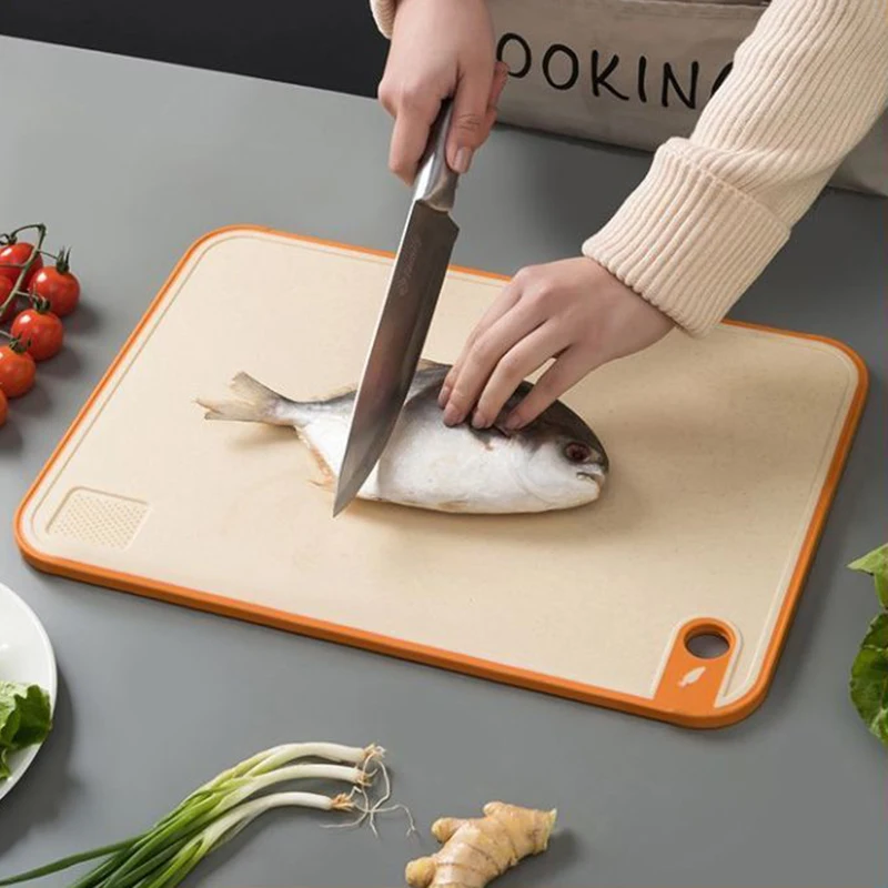 1pc Doublesided Antibacterial and Antimildew Cutting Board, Plastic Chopping Board, Kitchen