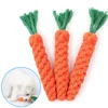 1Pcs Carrot Dog Bite Rope Pet Dog Toys Safe Durable Braided Bite Dog Chew Toys Resistant Puppy Molar Cleaning Teeth Cotton Rope 3