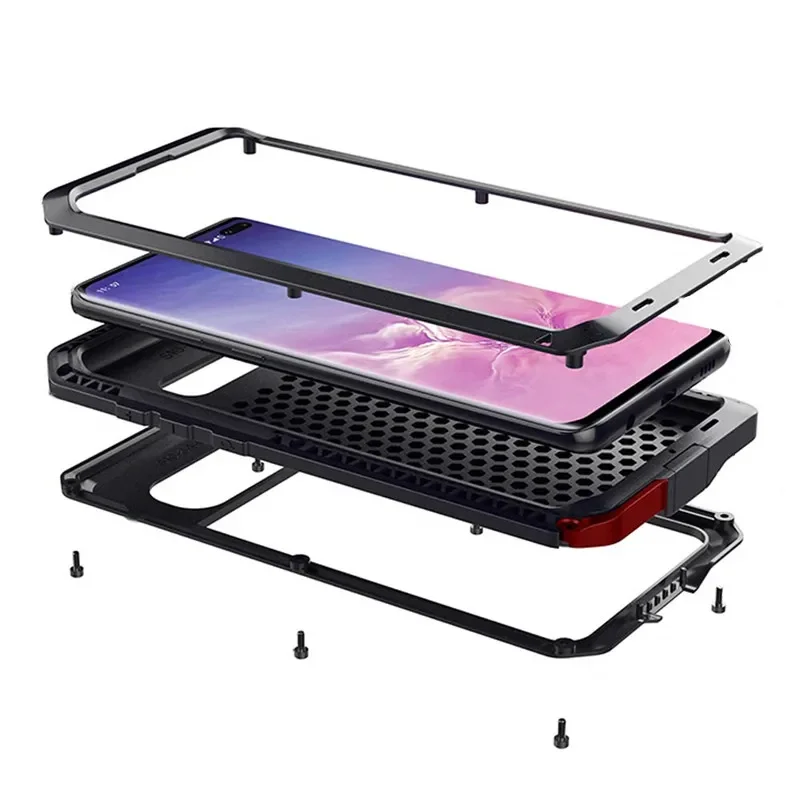 

Heavy Duty Protection Armor Metal Aluminum phone Case for Samsung S21 S20 Ultra S10 Plus Note 10 20 Plus Ultra Shockproof Cover