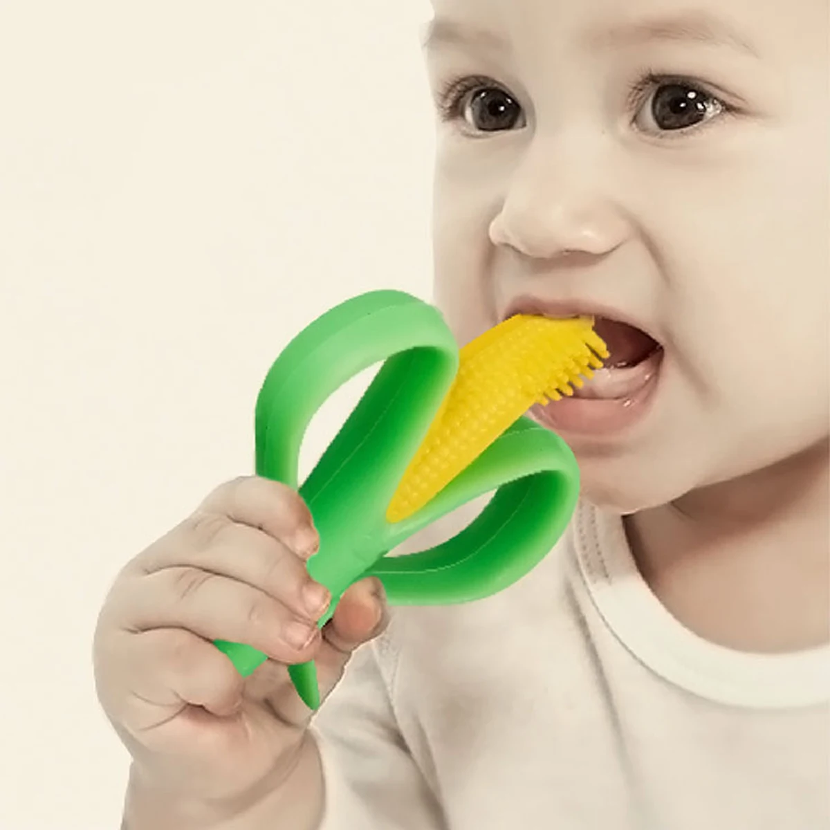 Mommy And Angel Baby Safe BPA Free Teether Toys Toddle Corn Training Toothbrush Silicone Chew Dental Care Toothbrush Baby Gift baby toothbrush baby teeth cleaning tool baby teething toy