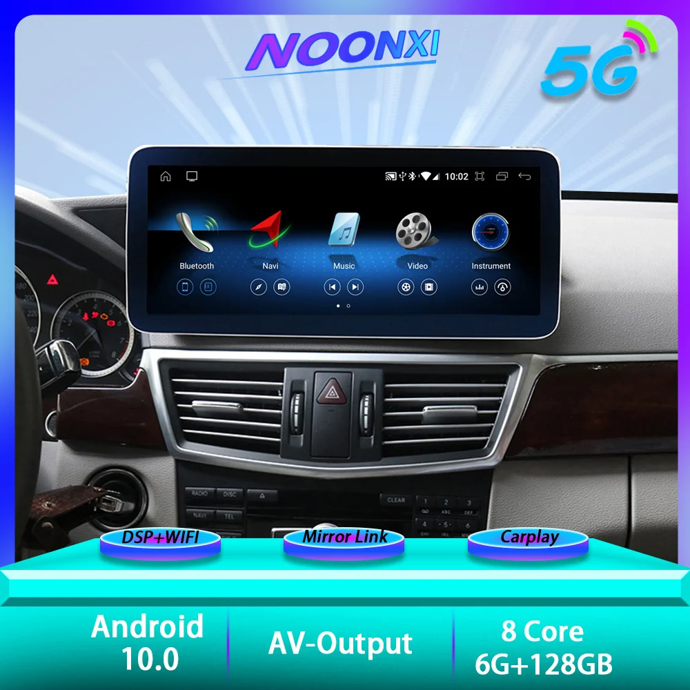 

For Mercedes-Benz E-Class 2007-2012 IPS Screen Stereo Navigation Carplay Android 10 GPS Bluetooth Car Radio Video Players 2 Din