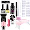 15ml Nail Extension Gel Set Glitter Clear Soaking Gel for Quick Extension Stencil Nail Extension Manicure Beginner Manicure Tool 1