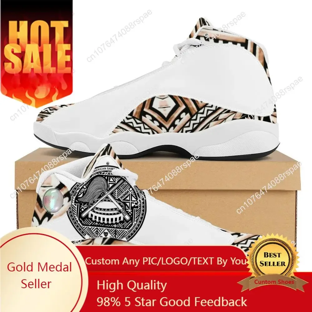 Luxury Design Polynesian Samoa Tribe Style Boy Sneakers Running Shoes Custom Ball Sports Team Logo Men's Basketball Sports Shoes