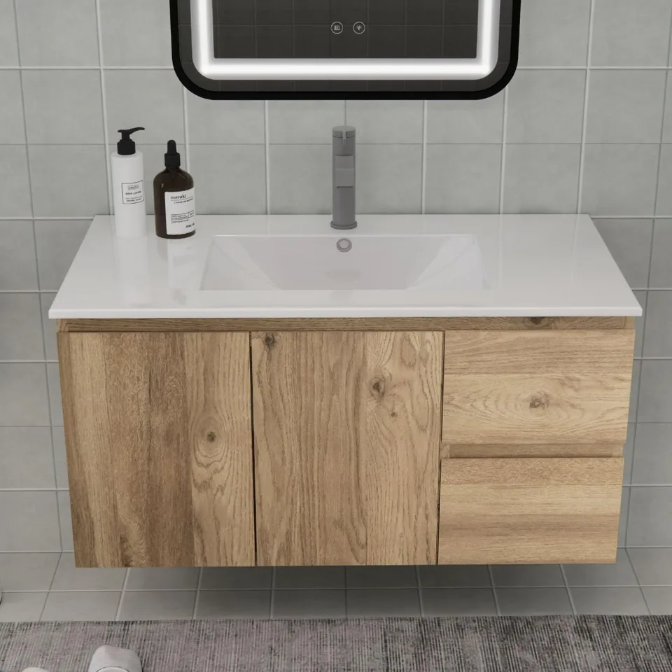Modern Wall-Mounted Bathroom Vanity with Sink