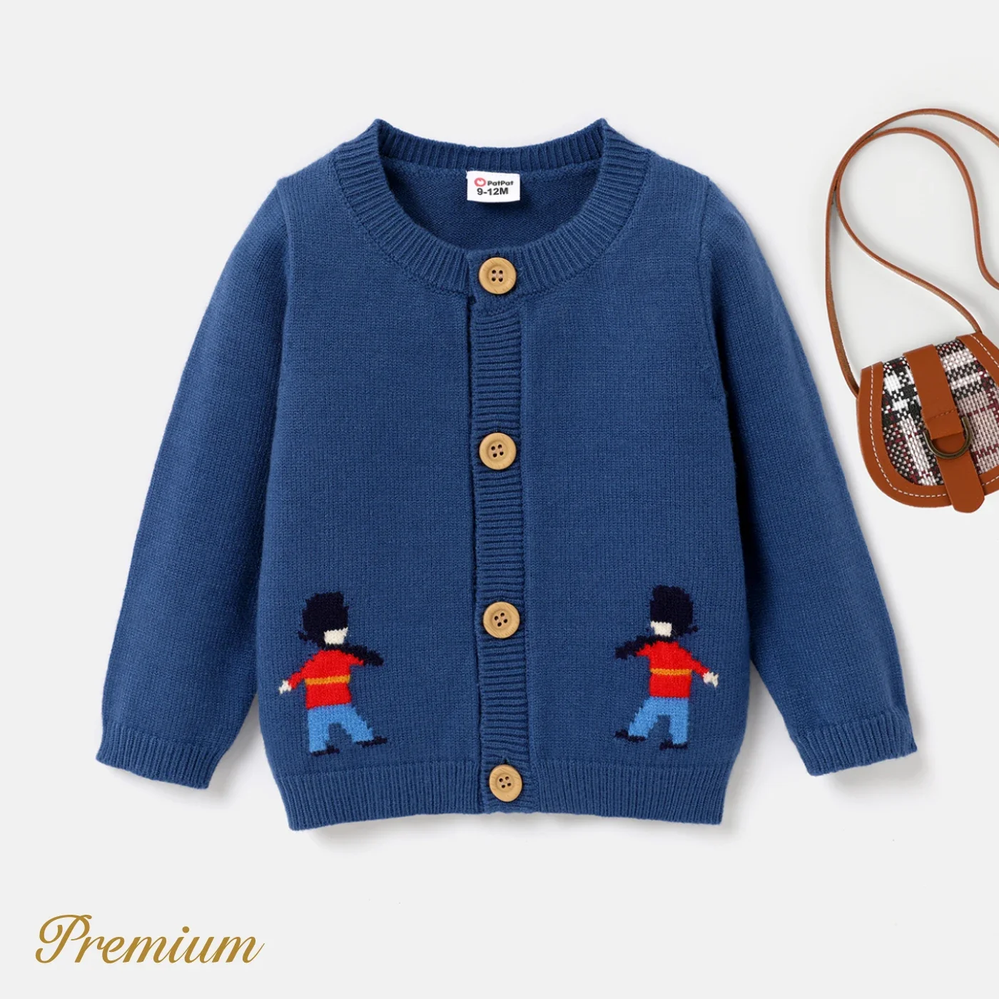 Knit Sweater PatPat Medium Thick School Style Boys' Solid Sweater with Secret Button Casual/Outdoor Solid color Soft and Comfortable