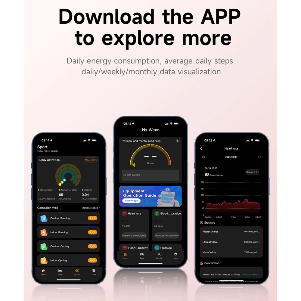 New Smart Bracelet Women Smartwatch Men Fitness Tracker HeartRate Blood Oxygen Waterproof Sport Smart Band Watch For Android iOS