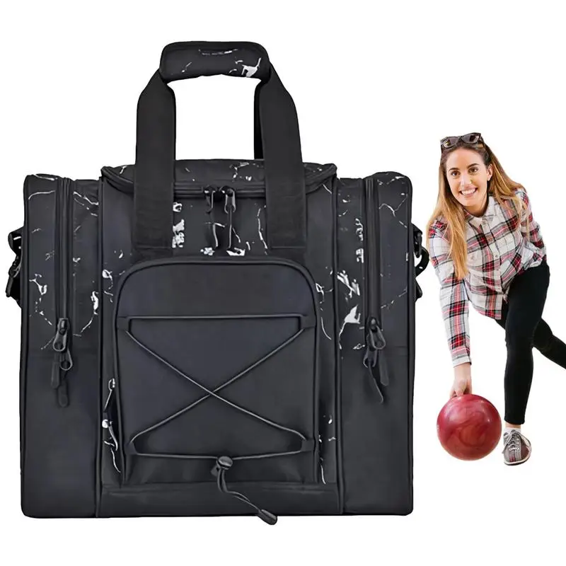 

Bowling Bag Single Bowling Ball Holder Multifunctional Handbag With Adjustable Belt Padded Compartment Fits Bowling Ball Shoes