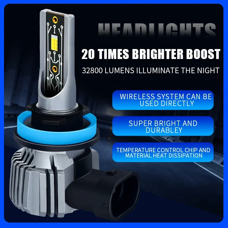 2개입 h7 led 헤드라이트 H1 led 9006 hb4 led h8 led h11 h7 자동차 주간 주행등 DRL 6000K 화이트 안개등 12V 플러그 앤 플레이