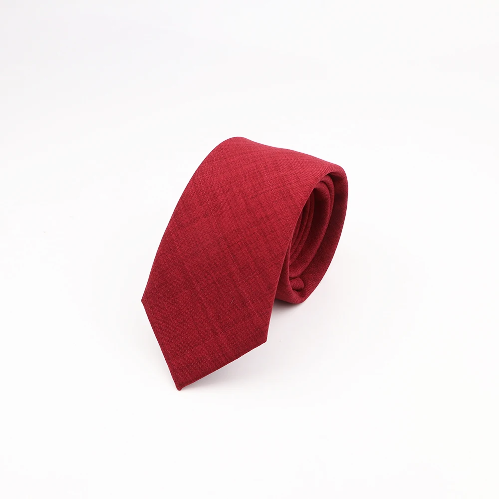 Neck Tie Solid Color Cotton Necktie 6.5cm