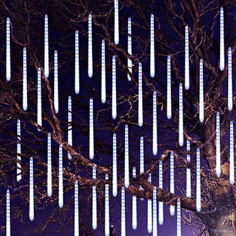

1/2/3/4 Set 30cm 50cm 8 Tube LED Meteor Shower Lights Christmas Festoon Lights Fairy Garlan Waterproof Garden Holiday Decoration