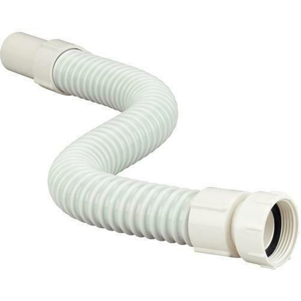 

1x White Waste Pipe Universal Bathroom Basin/Shower Kitchen Sink Flexible Waste Pipe Trap Connector Bathroom Sink Drain Accessor