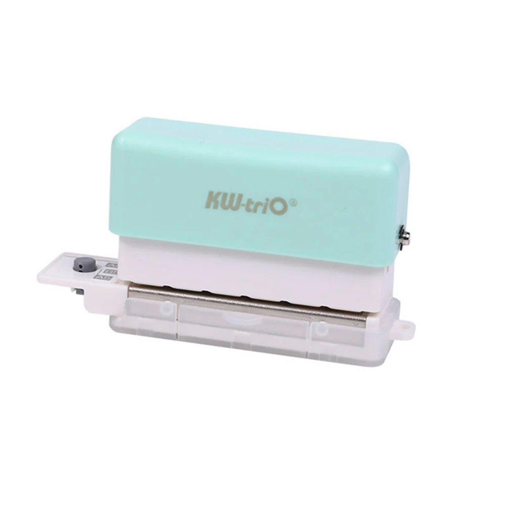 

KW-Trio 6-Hole Paper Punch Handheld Plastic Hole Puncher Capacity 2 Sheets for A4 A5 B5 for Notebook Scrapbook Green