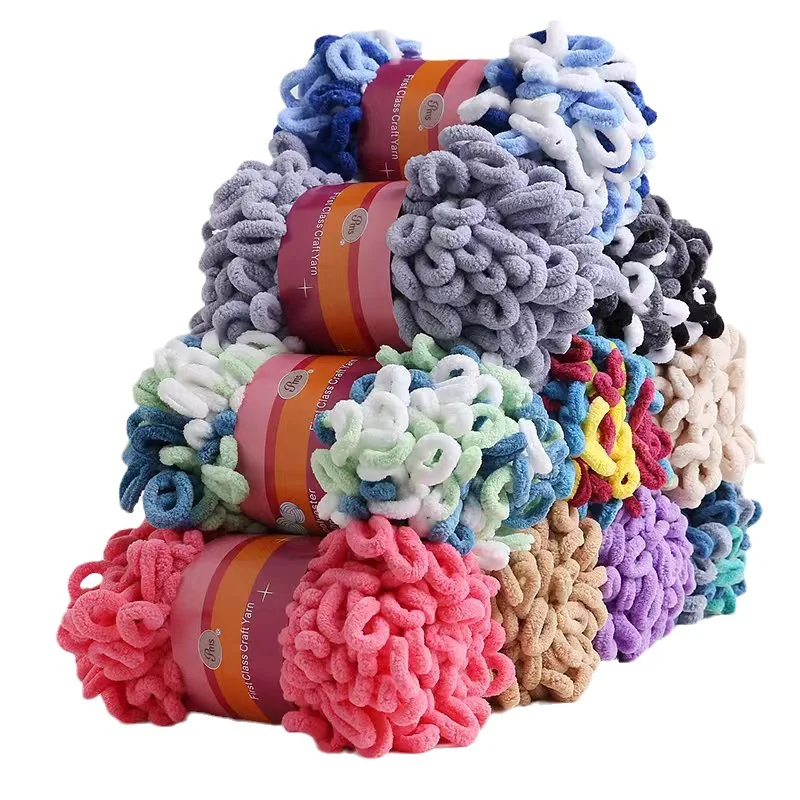 Chunky Yarn Plush Jumbo Yarn Acrylic Thick Yarn Bulky Yarn for Hat Crochet Bed Arm Knitting Throw Blanket 6