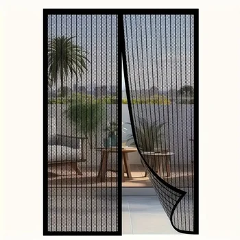 Easy-to-clean magnetic screen door, 36x82 inches - Mosquito-proof, pet-friendly, no manual closing required 1