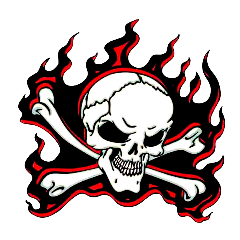 

Creativity Red Flame Skull Modeling Personality Car Stickers PVC Auto Motorcycle Laptop Decorative Cover Scratches Decal