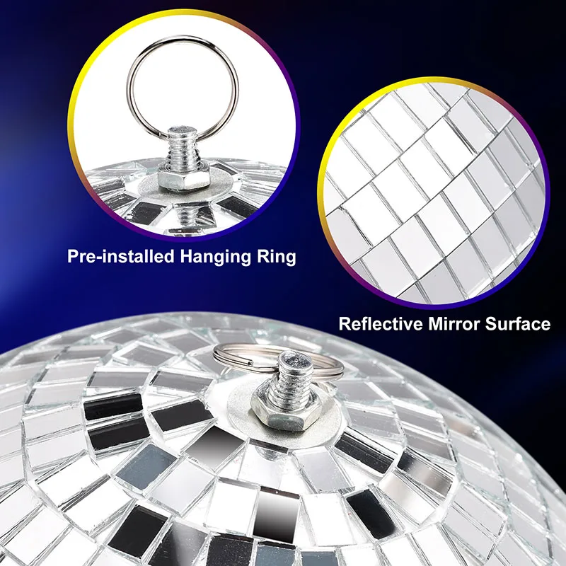 YCCOKJJ Sfera decorativa da discoteca, 41 pezzi, rosa con corda da appendere, 4 misure 4, 3, 2, 1,2 pollici, riflettente, mini sfera da discoteca, per albero di Natale, casa, feste, bar, decorazione