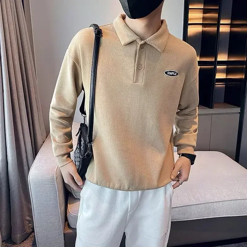 Ropa masculina Camisetas polo abotonadas para hombre Camisetas blancas Sudaderas Venta de camisetas Talla S Nuevas Manga larga a granel Una pieza Citas largas F