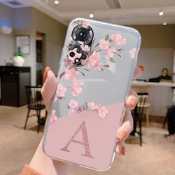 Alphabet Floral Charmant Coque Souple Transparente - Étui de Lettre Mignon