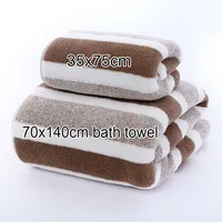 1 pcs Striped Face Towel 35x75cm For Bathroom Or Soft And Absorbent Quick-Drying Experience Microfiber Bath Towel 70x140cm 4