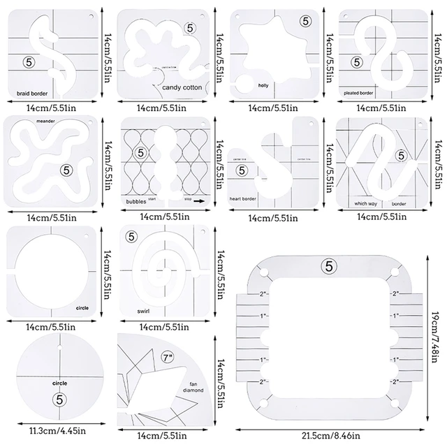 Patchwork Rulers French Curve Ruler Kit Tailor Measuring Kit