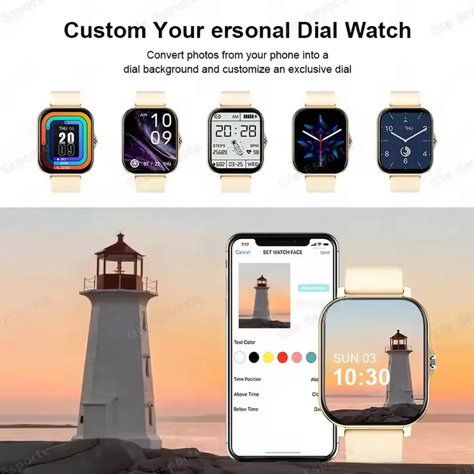 Smartwatch con schermo completamente touch, promemoria per chiamate e messaggi, controllo musica e altre funzioni, compatibile con iPhone/Android. - Image 6