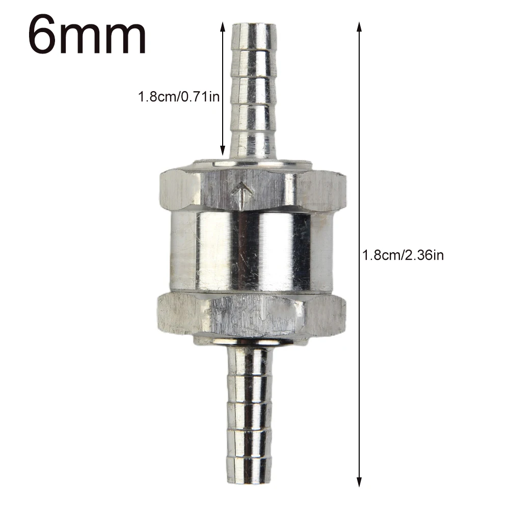 

Aluminum Check Valve Non Return Valve Single Way Inline 6/8/10/12mm Fuel Air Water Pipe Tube Hose For Carburetors Fuel Systems