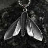 Vintage Gothic Style Death Moth Necklace Unisex Punk Stainless Steel Butterfly Skull Pendant Animal Jewelry Gift Dropshipping 4