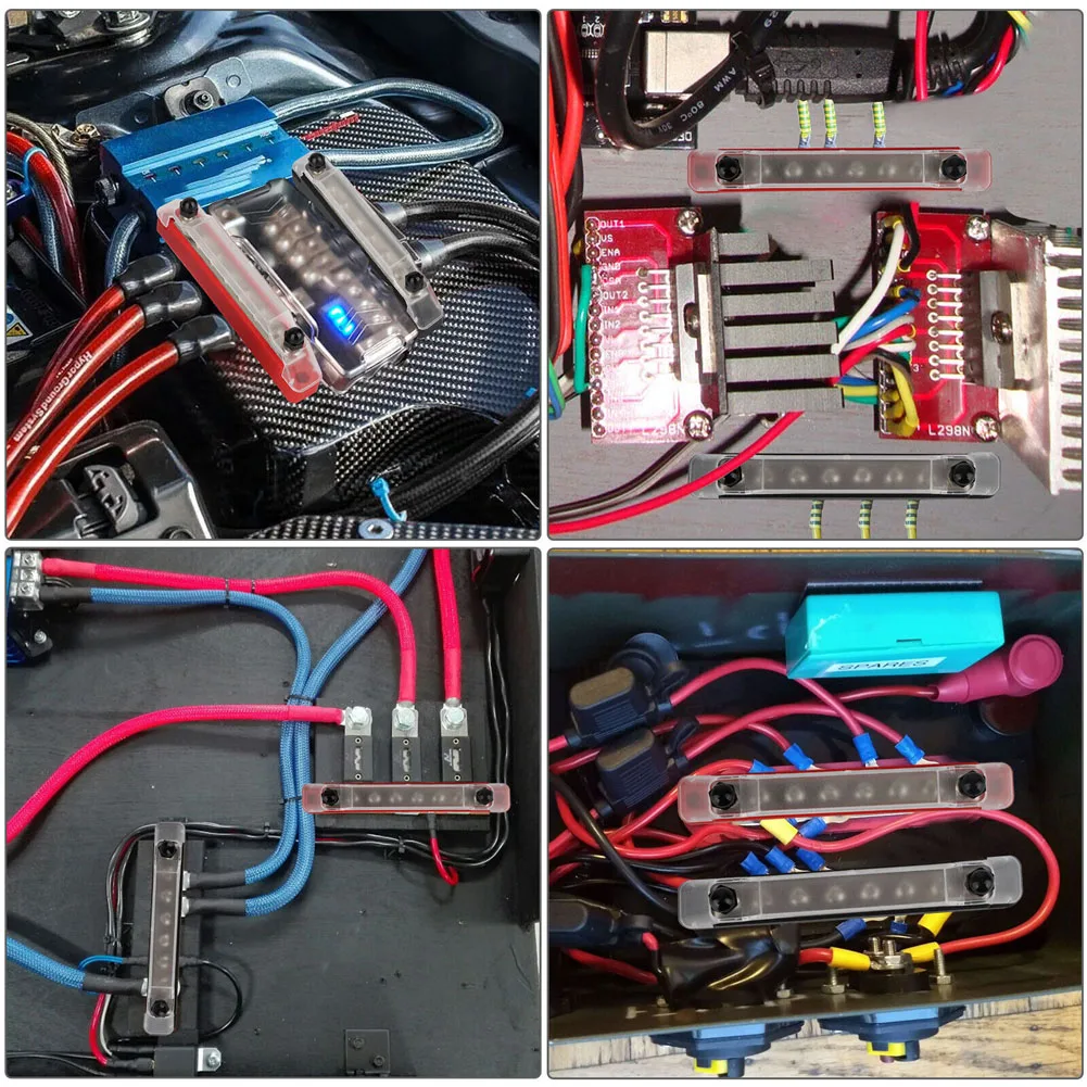 Positive Negative Battery Bus Bar Power 12V Distribution Block 2 X M6 Car  Terminal Block Studs 6 X M4 Terminal Bus for RV Boat