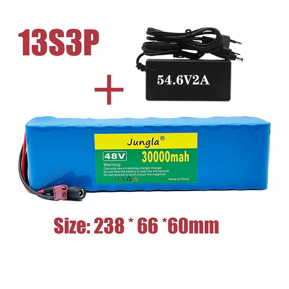 

48V Lithium Ion Batterij 48V 30Ah 1000W 13S3P Lithium Ion Batterij Voor 54.6V E-fiets Elektrische Fiets Scooter Met Bms + Lader