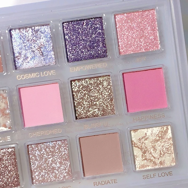 New Rose 18 Colors Eyeshadow Palette Pearlescent Matte Shiny Sequins Eye Plate Female Eye Base Cosmetic Makeup Palette Beauty eye shadow plate