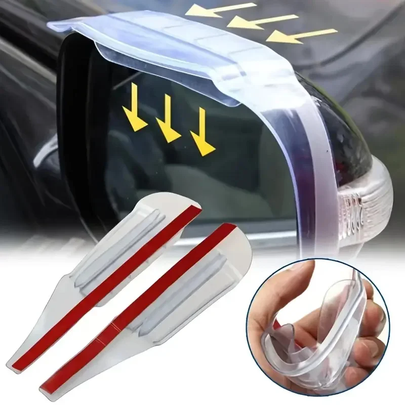 1Pair Air Drying Style Universal Car Rear View Mirror Rain Cover Sun Visor Eyebrow Auto Protection Side View Mirror Rain Guard