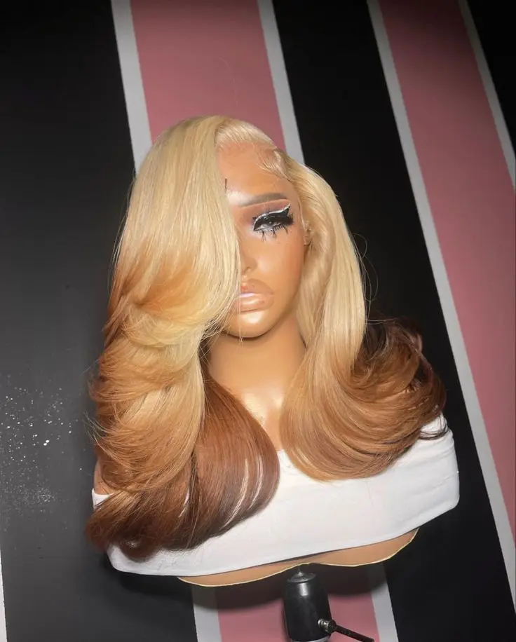 Ombre 613 Blonde Brown Body Wave Short Bob Lace Front Wigs 13x6 HD Lace Frontal Colored Human Hair Wigs For Women