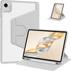 Premium 11.5 Acrylic Back Tablet Case with 360° Rotating Stand and Pencil Holder - Honor Pad X9A 11.5 (Gray)