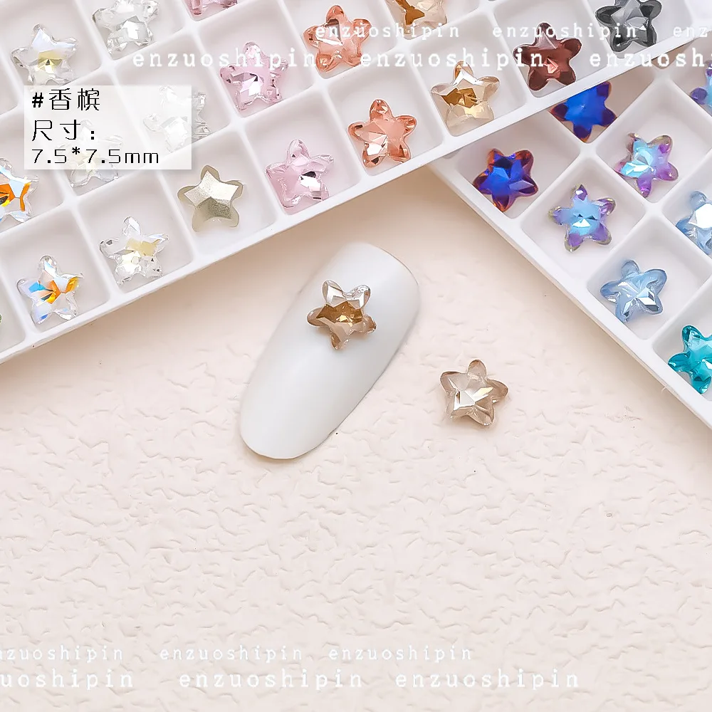 100 stücke Nagel verbesserung Seestern Schmuck Kristall spitzen Boden Diamant kleine Größe weißen Stern Glas Nagel Diamant Dekoration – Detail 20