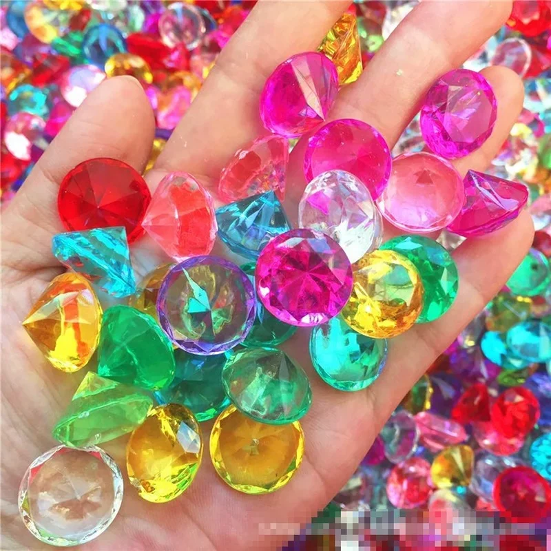 Crystal Gem Diamond Jewels Treasure Chest Pirate Confetti 50pcs Birthday Party Centerpiece DIY Home Decor Gift Wedding Festival gem toys,party toys,toy gift filler