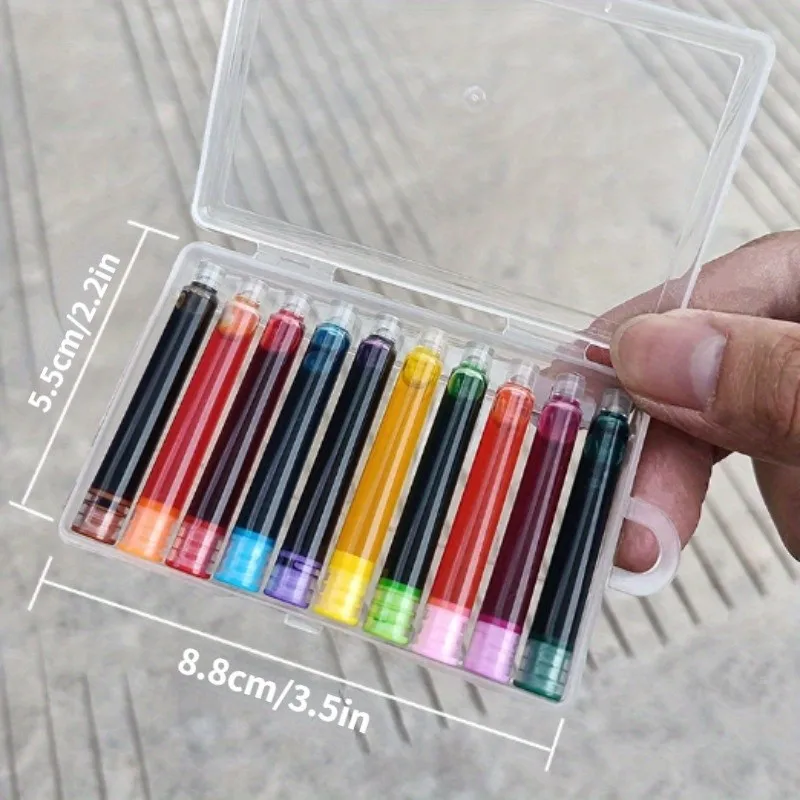 Evrensel Mürekkep Kesesi Dolum Mürekkebi Pratik Mürekkep Kartuşu Yeniden Doldurma W/Kutu 3.4 Mm Ofis Okul için Çeşitli Renk