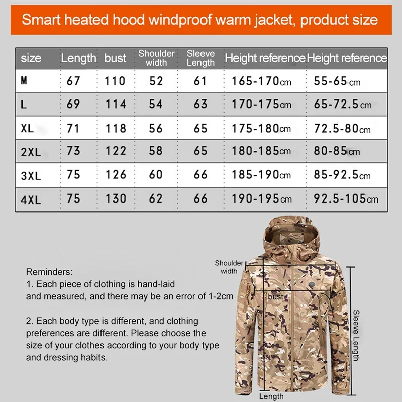 Men's 7-Zone Hooded Heated Jacket
