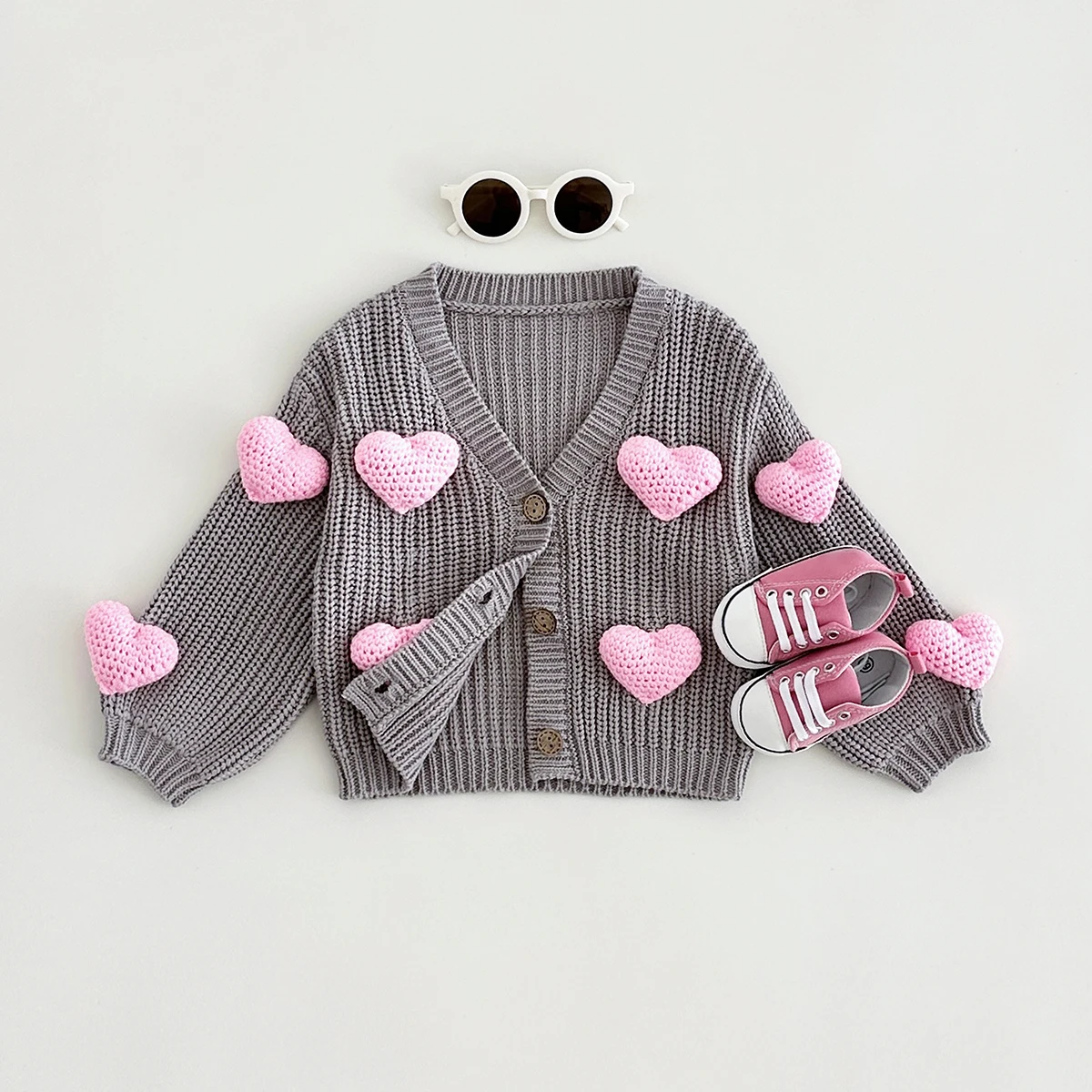 Baby Girls Sweater Korean Baby Sweaters Autumn Clothes Girls Button Cardigan Sweater Winter Stylish Woolen Coat