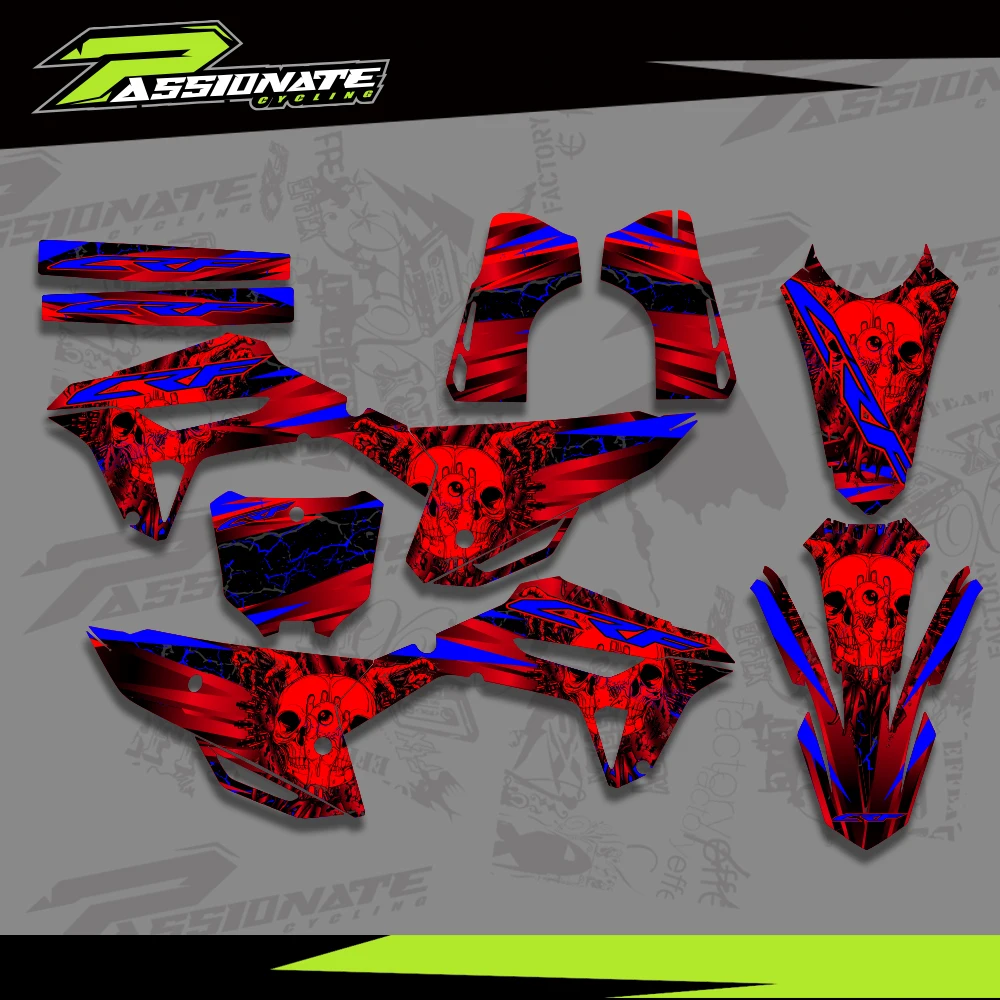 Kit Autocollants Graphiques RTECH REVOLUTION Pour Honda CRF 250R/450R - NitroMX - Personnalisation