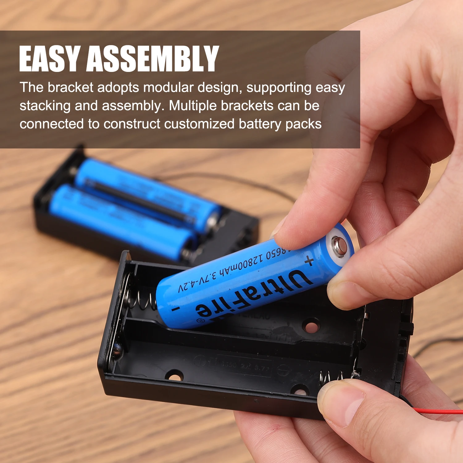 Plastic 18650 Battery Holder Storage Box 1/2/3/4 Slot Way DIY Batteries Power Bank Case Clip Holder Container With Wire Lead Pin